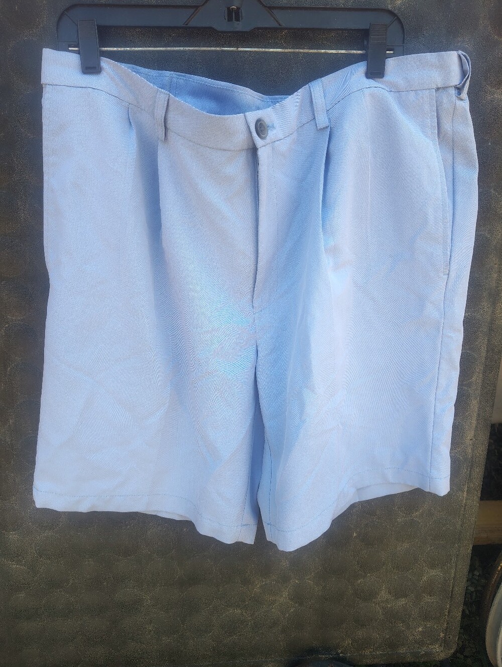Mens Light Blue Pleated Shorts By Hagger 40